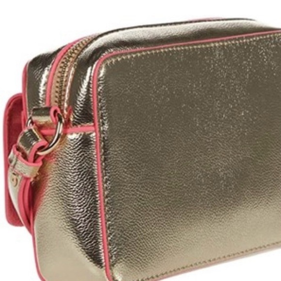 💝 NWT Lilly Pulitzer Lilias Crossbody Purse Gold and Pink - Picture 3 of 10